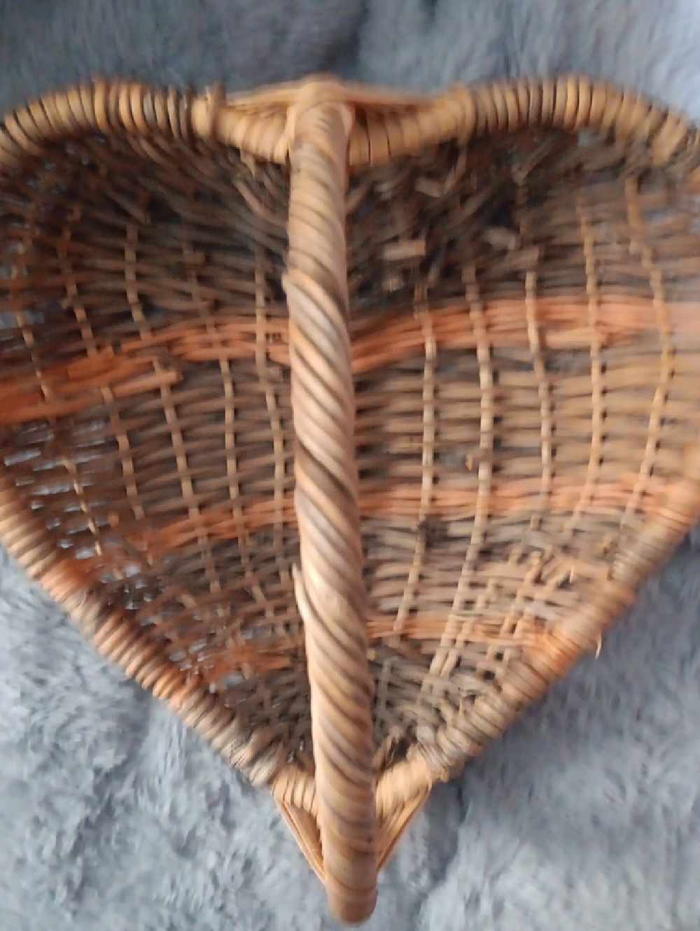 Woven Heart-Shaped Decorative Basket - Brown